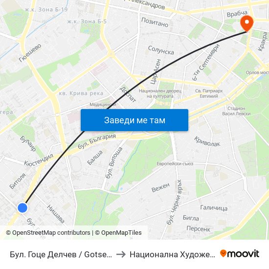 Бул. Гоце Делчев / Gotse Delchev Blvd. (0313) to Национална Художествена Академия map