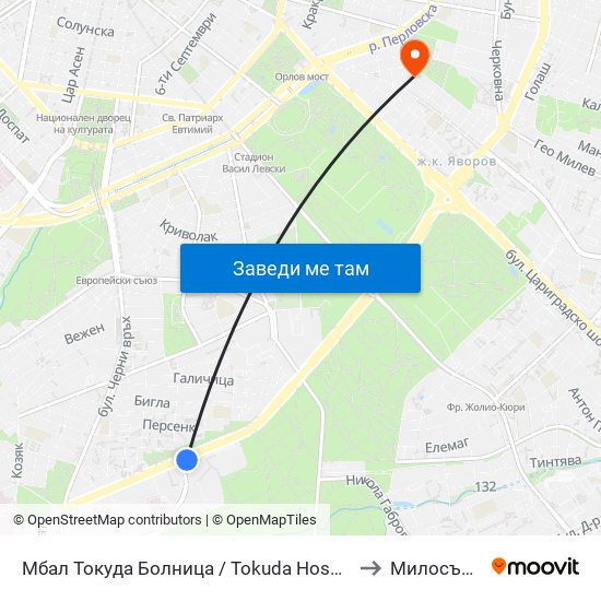 Мбал Токуда Болница / Tokuda Hospital (0206) to Милосърдие map