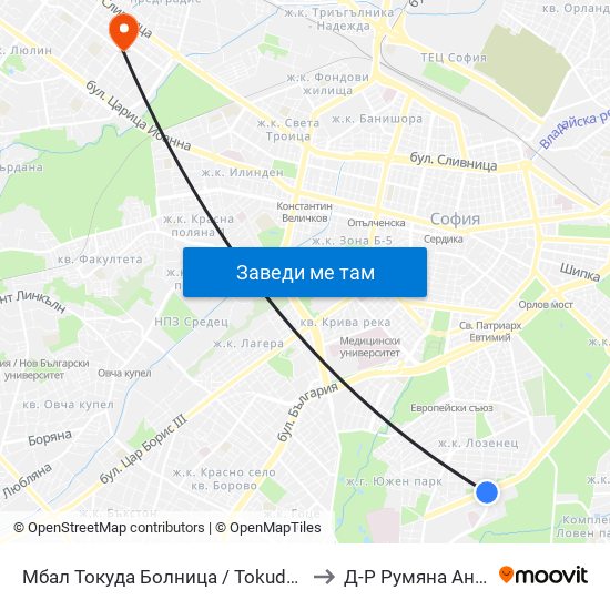 Мбал Токуда Болница / Tokuda Hospital (0206) to Д-Р Румяна Анастасова map