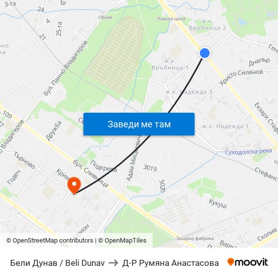 Бели Дунав / Beli Dunav to Д-Р Румяна Анастасова map