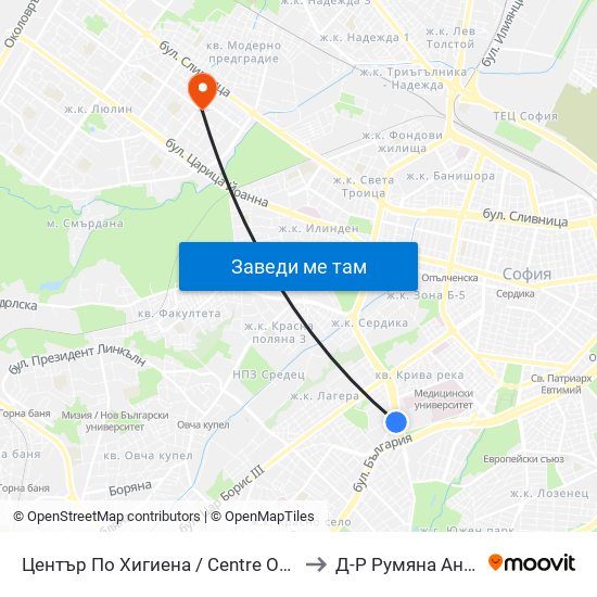 Център По Хигиена / Centre Of Hygiene (2343) to Д-Р Румяна Анастасова map