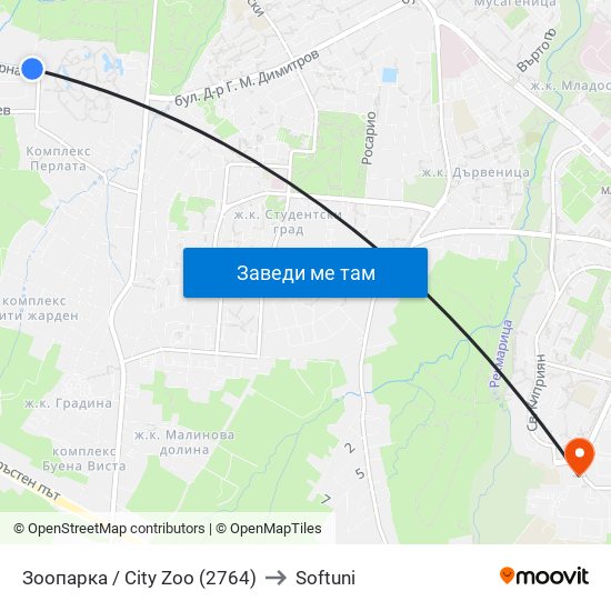 Зоопарка / City Zoo (2764) to Softuni map
