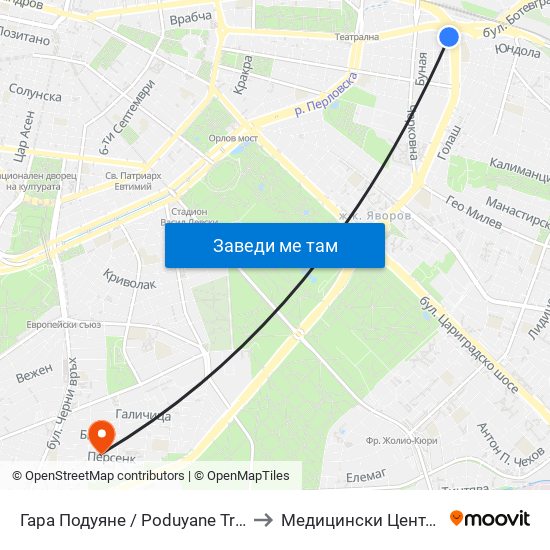 Гара Подуяне / Poduyane Train Station (0468) to Медицински Центер Иновамед map
