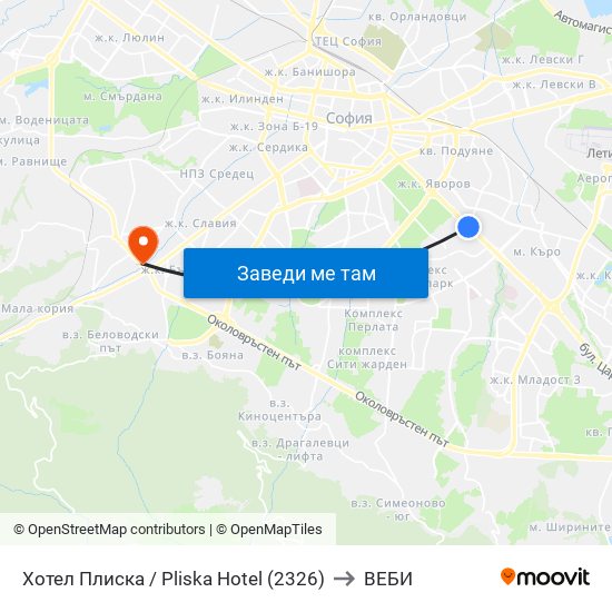 Хотел Плиска / Pliska Hotel (2326) to ВЕБИ map