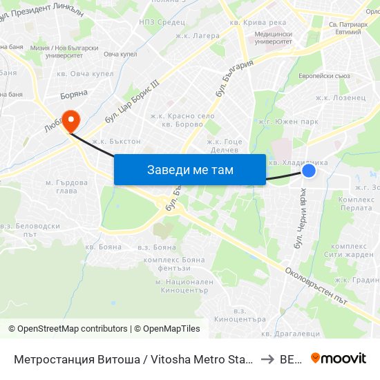 Метростанция Витоша / Vitosha Metro Station (0909) to ВЕБИ map