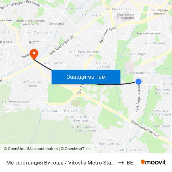 Метростанция Витоша / Vitosha Metro Station (2756) to ВЕБИ map