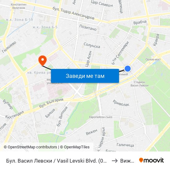 Бул. Васил Левски / Vasil Levski Blvd. (0300) to Вижън map