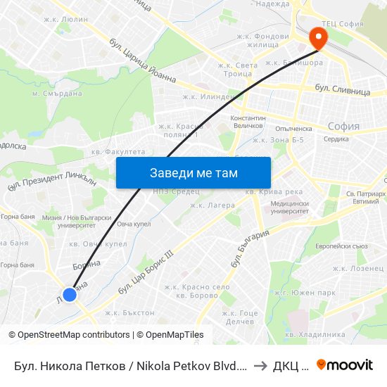 Бул. Никола Петков / Nikola Petkov Blvd. (0350) to ДКЦ VII map