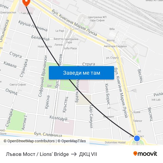 Лъвов Мост / Lions' Bridge to ДКЦ VII map