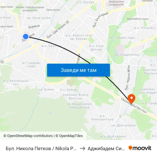 Бул. Никола Петков / Nikola Petkov Blvd. (0347) to Аджибадем Сити Клиник map