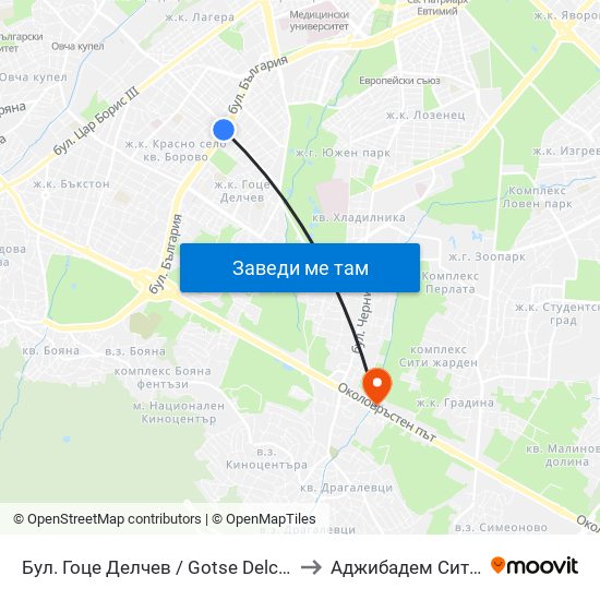 Бул. Гоце Делчев / Gotse Delchev Blvd. (0308) to Аджибадем Сити Клиник map
