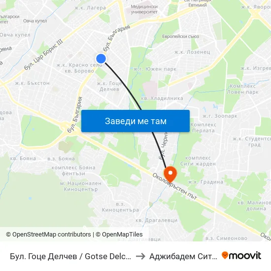 Бул. Гоце Делчев / Gotse Delchev Blvd. (0308) to Аджибадем Сити Клиник map