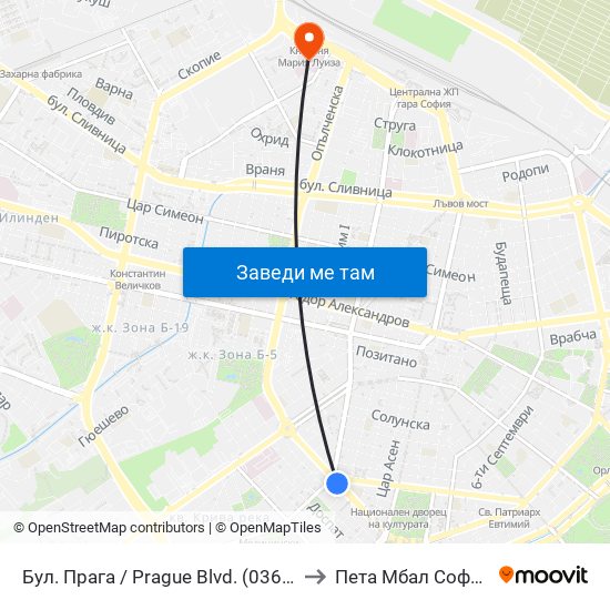 Бул. Прага / Prague Blvd. (0363) to Пета Мбал София map