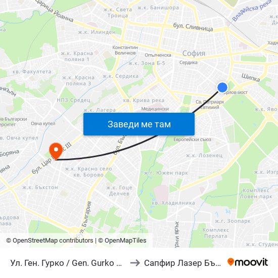 Ул. Ген. Гурко / Gen. Gurko St. (1903) to Сапфир Лазер България map