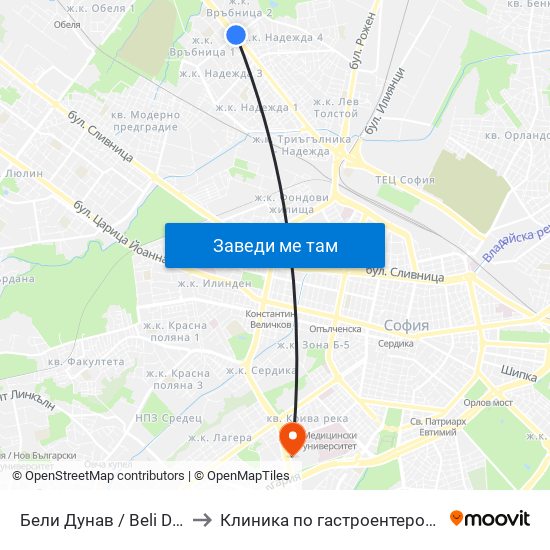 Бели Дунав / Beli Dunav to Клиника по гастроентерология map