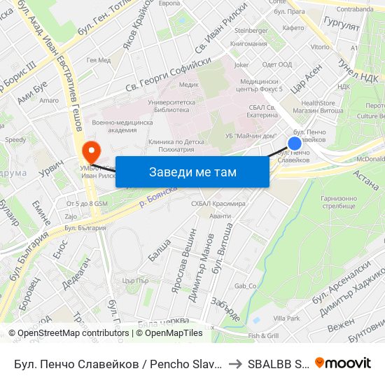 Бул. Пенчо Славейков / Pencho Slaveykov Blvd. (0356) to SBALBB Sv.Anna map