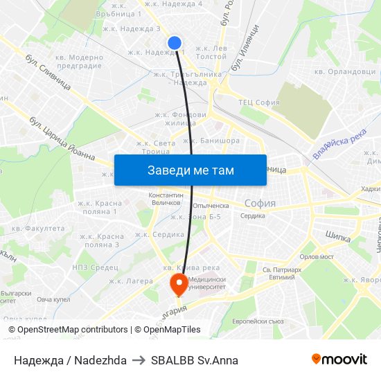 Надежда / Nadezhda to SBALBB Sv.Anna map