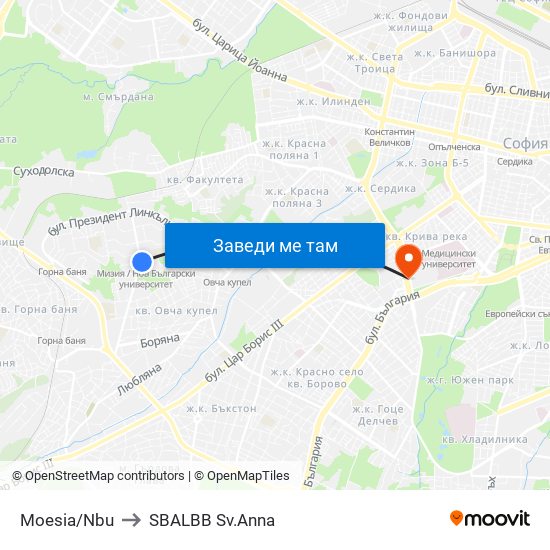 Moesia/Nbu to SBALBB Sv.Anna map