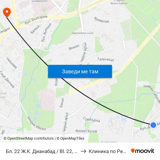 Бл. 22 Ж.К. Дианабад / Bl. 22, Dianabad Qr. (0124) to Клиника по Ревматология map