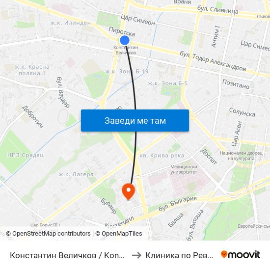 Константин Величков / Konstantin Velichkov to Клиника по Ревматология map