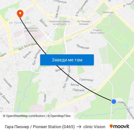Гара Пионер / Pioneer Station (0465) to clinic Vision map