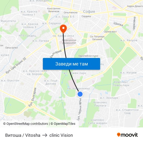 Витоша / Vitosha to clinic Vision map