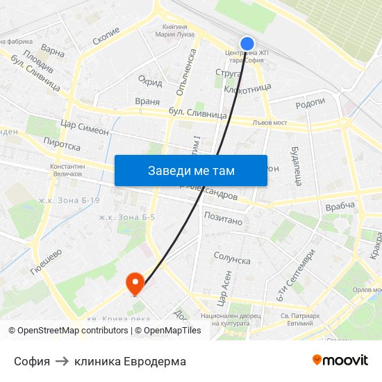 София to клиника Евродерма map