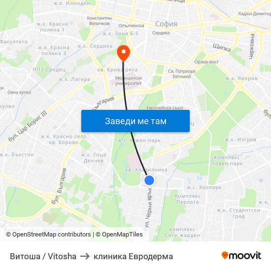 Витоша / Vitosha to клиника Евродерма map
