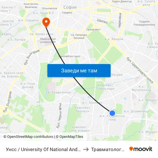 🎓 Унсс / University Of National And World Economy (1691) to Травматология - Пирогов map
