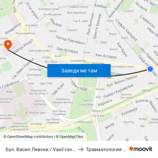 Бул. Васил Левски / Vasil Levski Blvd. (0300) to Травматология - Пирогов map