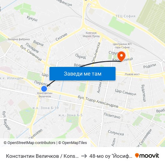 Константин Величков / Konstantin Velichkov to 48-мо оу "Йосиф Ковачев" map