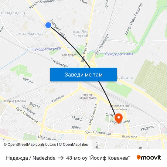 Надежда / Nadezhda to 48-мо оу "Йосиф Ковачев" map
