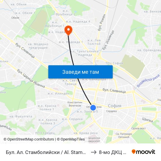 Бул. Ал. Стамболийски / Al. Stamboliyski Blvd. (0283) to 8-мо ДКЦ Надежда map