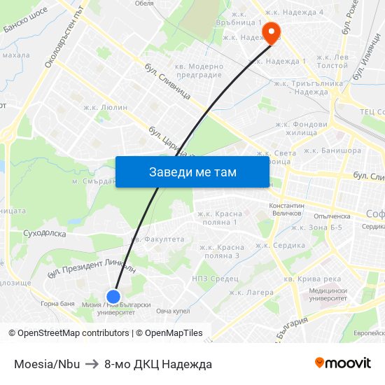 Moesia/Nbu to 8-мо ДКЦ Надежда map