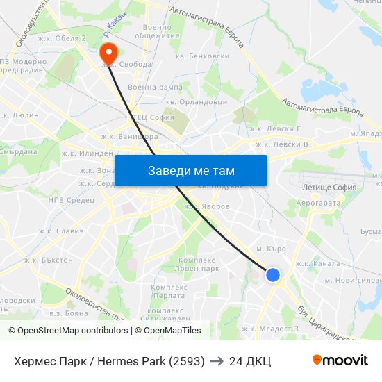 Хермес Парк / Hermes Park (2593) to 24 ДКЦ map