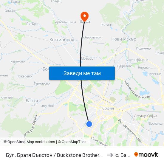 Бул. Братя Бъкстон / Buckstone Brothers Blvd. (0289) to с. Балша map
