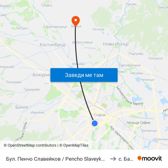 Бул. Пенчо Славейков / Pencho Slaveykov Blvd. (0358) to с. Балша map