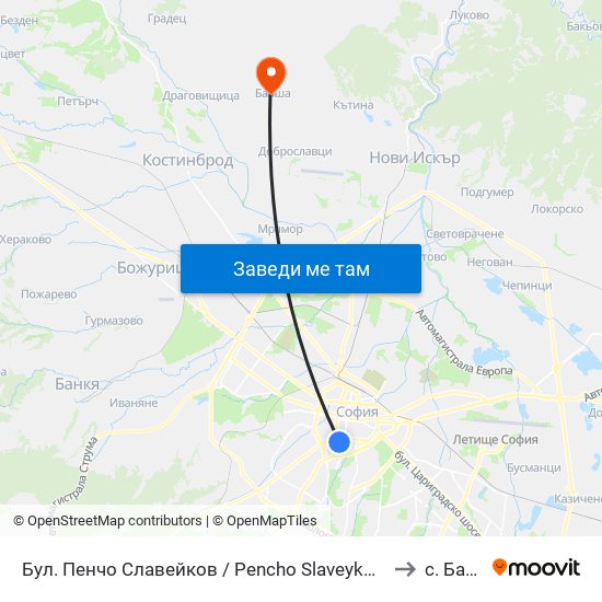 Бул. Пенчо Славейков / Pencho Slaveykov Blvd. (0355) to с. Балша map
