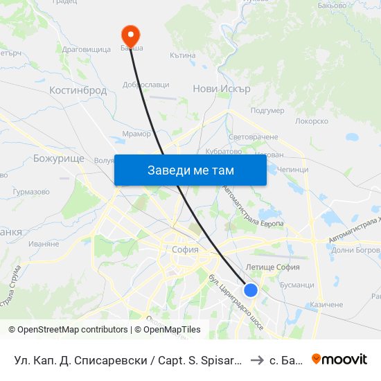 Ул. Кап. Д. Списаревски / Capt. S. Spisarevski St. (1986) to с. Балша map