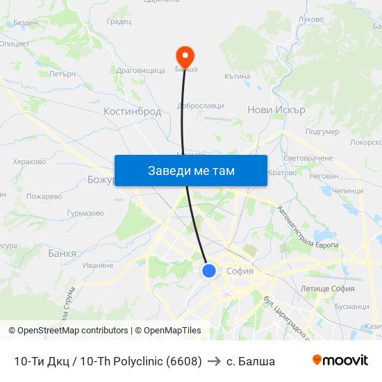 10-Ти Дкц / 10-Th Polyclinic (6608) to с. Балша map