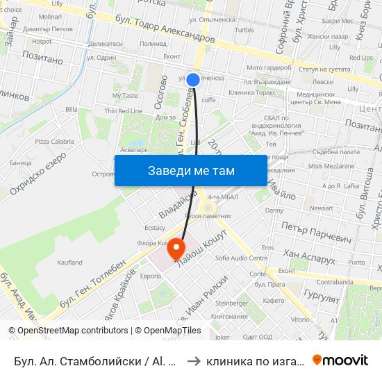 Бул. Ал. Стамболийски / Al. Stamboliyski Blvd. (0283) to клиника по изгаряния пирогов map