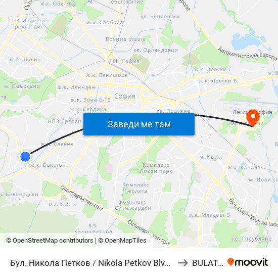 Бул. Никола Петков / Nikola Petkov Blvd. (0347) to BULATSA map