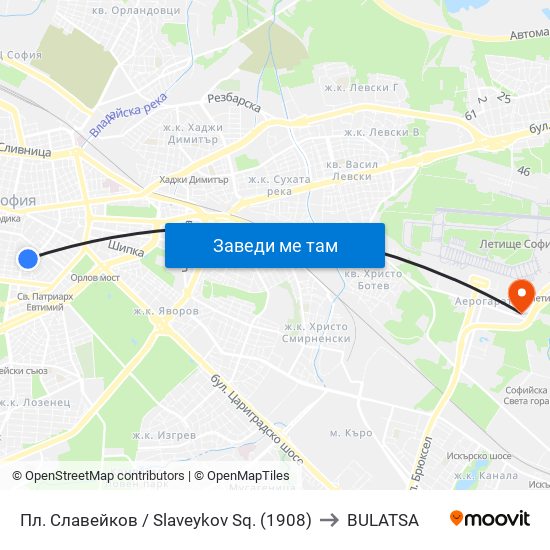 Пл. Славейков / Slaveykov Sq. (1908) to BULATSA map