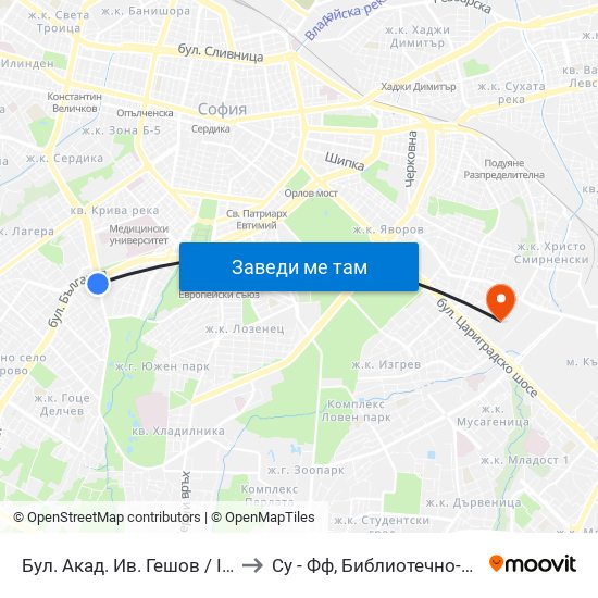 Бул. Акад. Ив. Гешов / Ivan Geshov Blvd. (0270) to Су - Фф, Библиотечно-Информационни Науки map