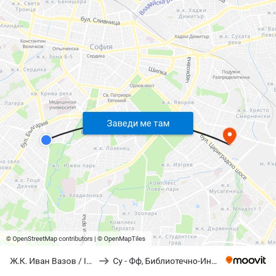 Ж.К. Иван Вазов / Ivan Vazov (0626) to Су - Фф, Библиотечно-Информационни Науки map