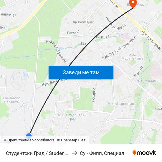 Студентски Град / Students' Town (2382) to Су - Фнпп, Специалност Музика map