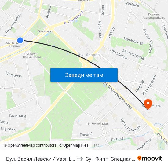 Бул. Васил Левски / Vasil Levski Blvd. (0300) to Су - Фнпп, Специалност Музика map