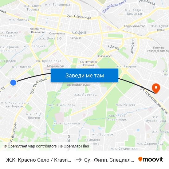 Ж.К. Красно Село / Krasno Selo Qr. (0637) to Су - Фнпп, Специалност Музика map
