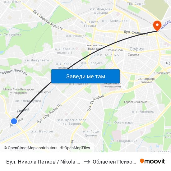 Бул. Никола Петков / Nikola Petkov Blvd. (0347) to Областен Психо-Диспансер map