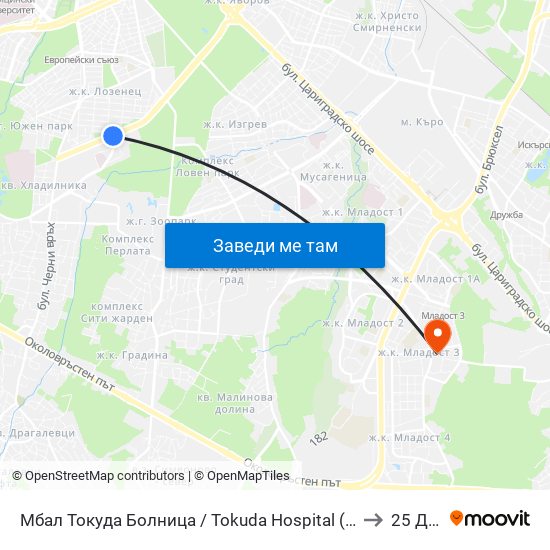 Мбал Токуда Болница / Tokuda Hospital (0206) to 25 Дкц map